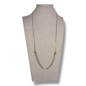 Vintage Adjustable Length Gold Necklace Layered Accent Retro 14-28” Length